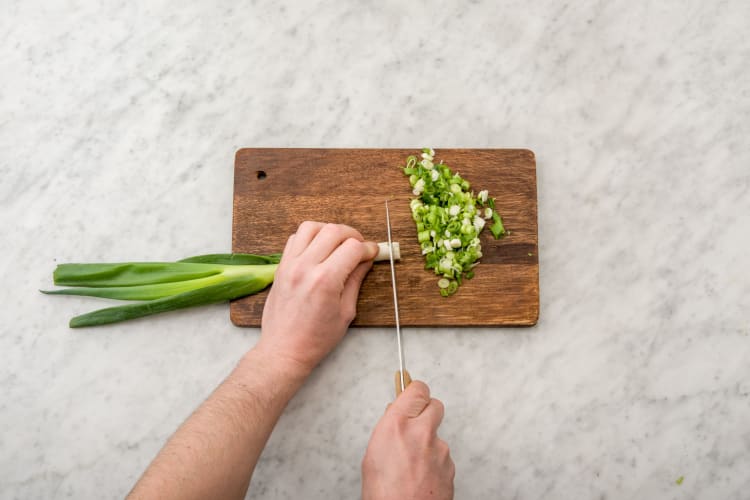 Slice the spring onions