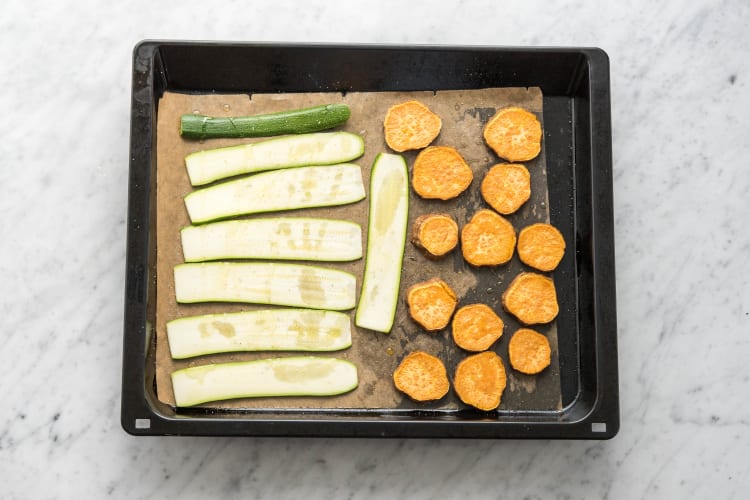 Bake the veggies