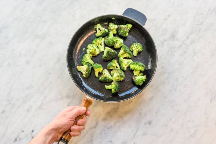 Stir fry the broccoli