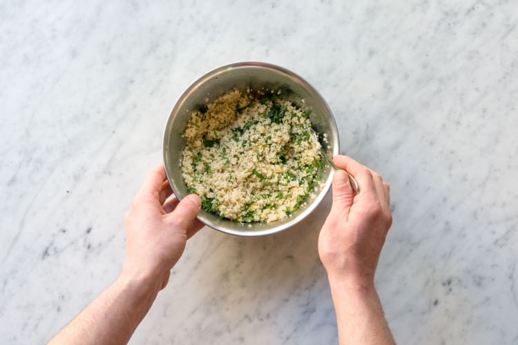 Stir the herbs into the couscous