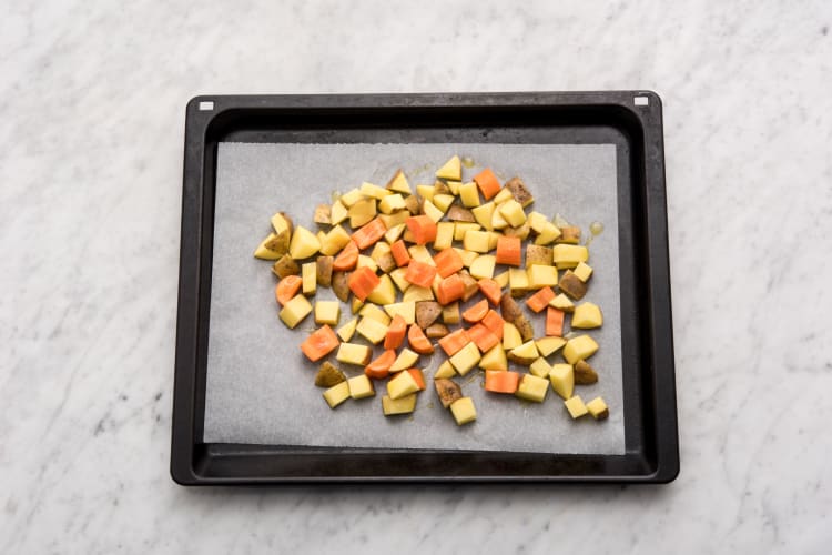Bake the veggies