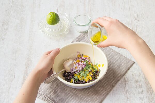 Make the black bean salsa