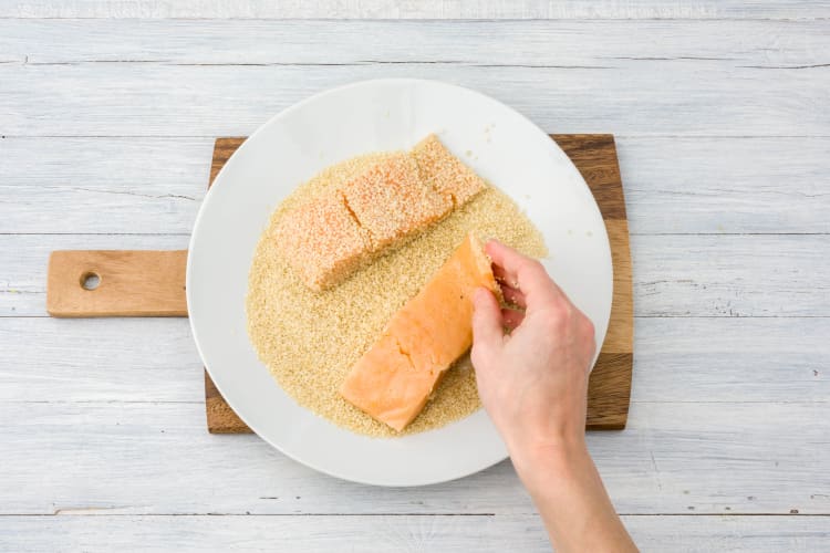 Coat in sesame seeds