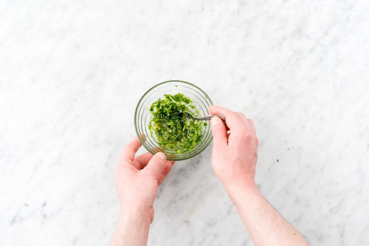 Make the scallion chimichurri