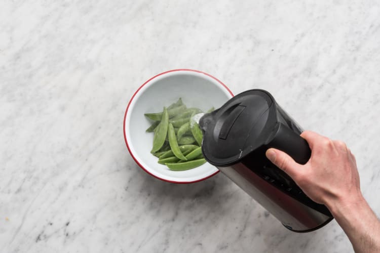 Soak the sugar snap peas