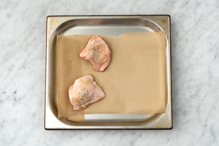 Cook the chicken on a baking tray