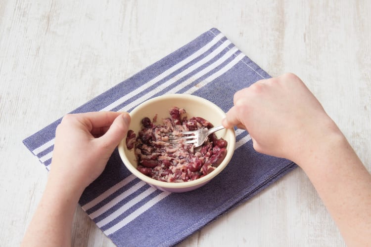 Mash the kidney beans