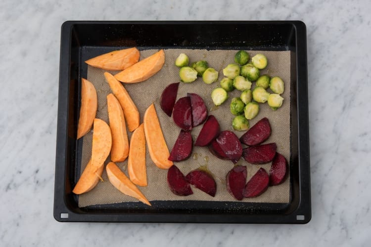 Bake the veggies