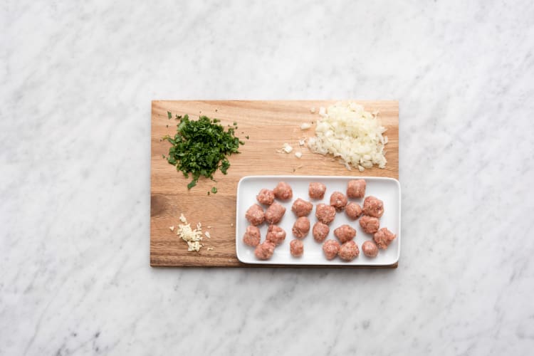 Break the sausage into chunks