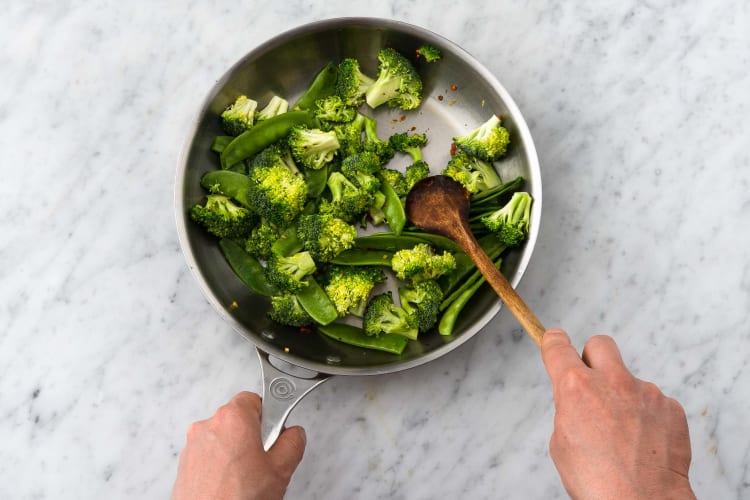 Cook the veggies