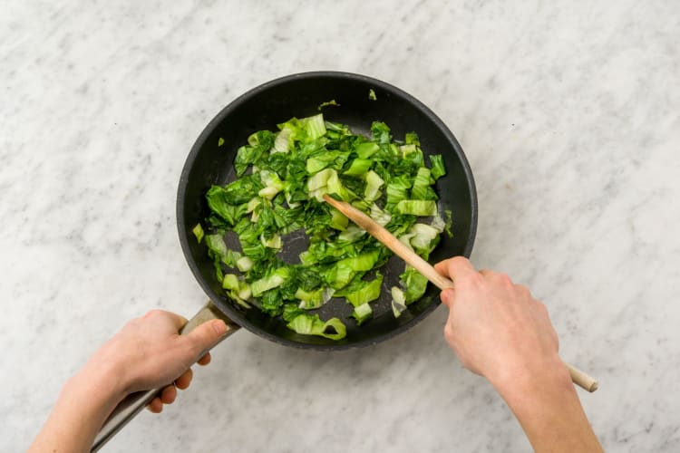 Sauté the bok choy