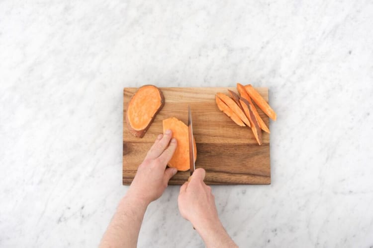 Cut the sweet potatoes