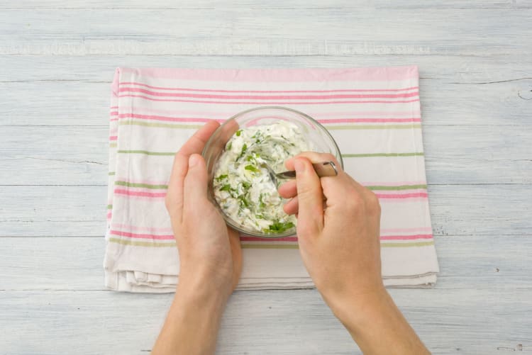 Make the tzatziki dressing