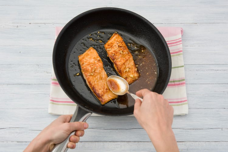 Cook the salmon on each side