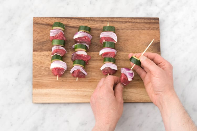 Prepare the skewers