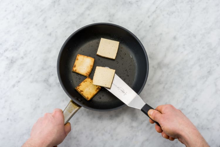Cook the tofu on each side