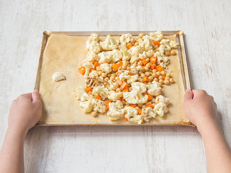 Bake the veggies