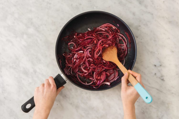 Cook the beetroot relish