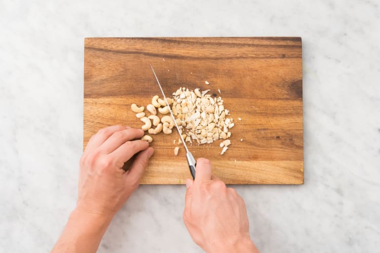 Cashewnoten hakken