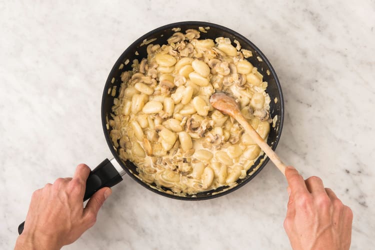 Pan-fry the potato gnocchi