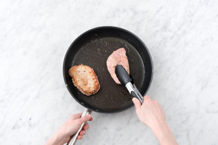 Cook Pork Chops and Make Glaze