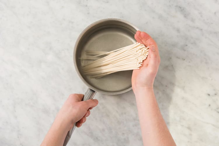 Cook the udon noodles