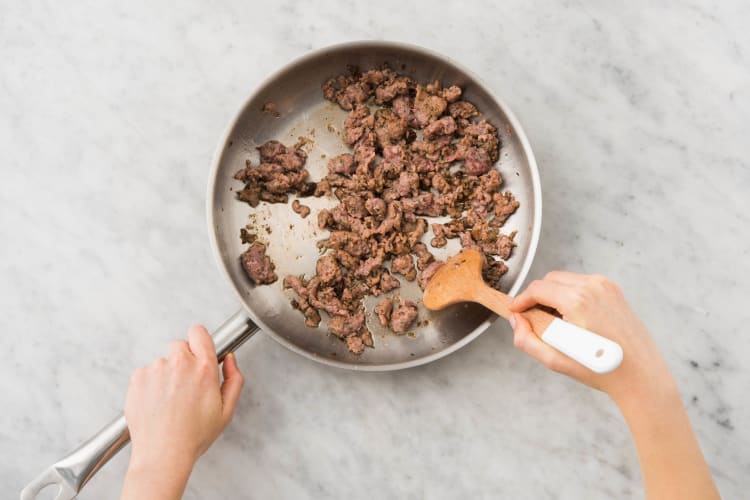 Cook Sausage and Mushrooms