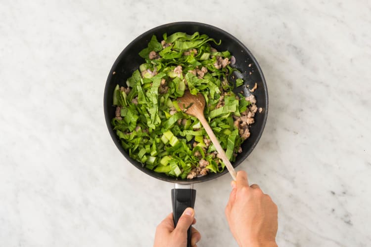 Cook Bok Choy and Rice