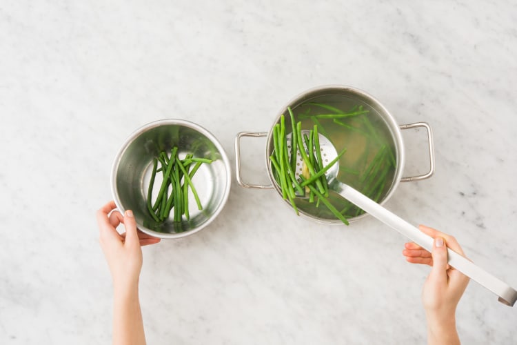 Drain Green Beans and Pasta