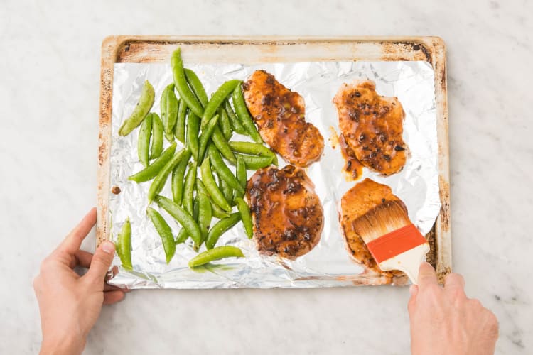 Roast Pork and Snap Peas