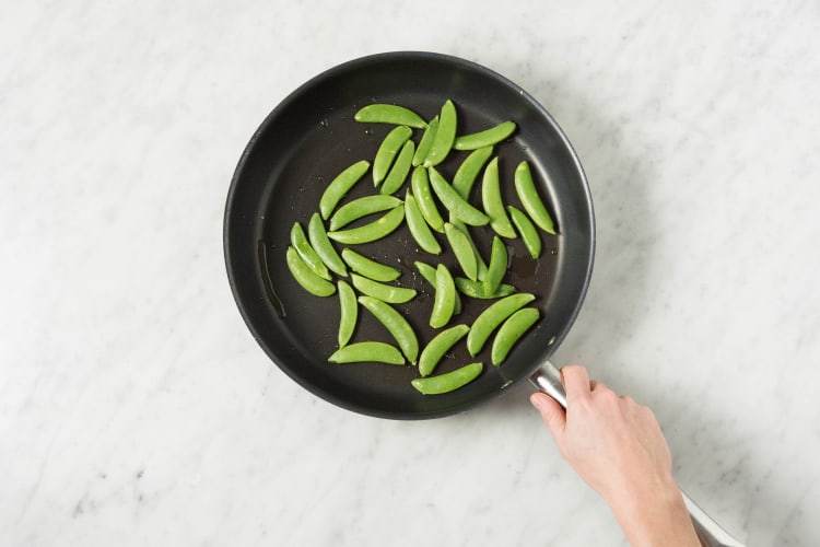 Mix Sauce and Cook Snap Peas