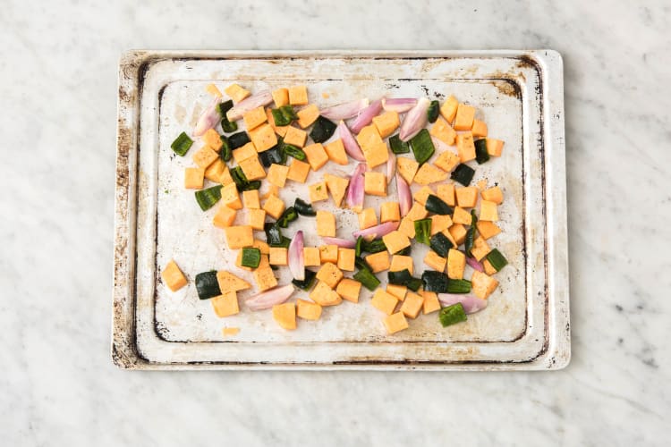 Roast Sweet Potatoes and Shallot