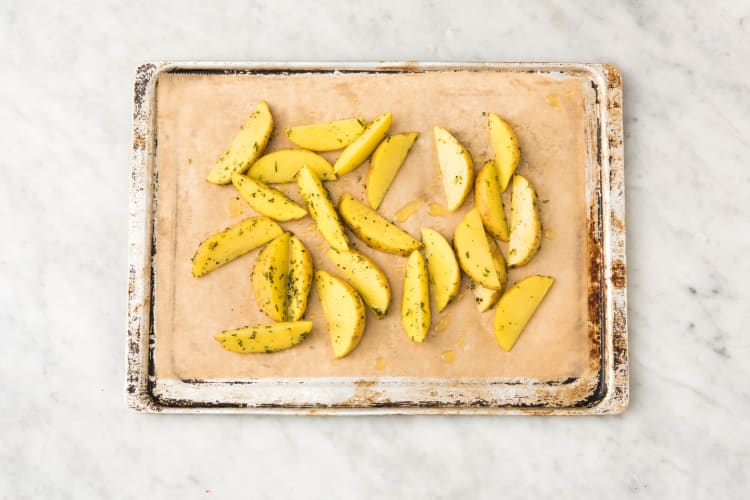 Bake the potato wedges