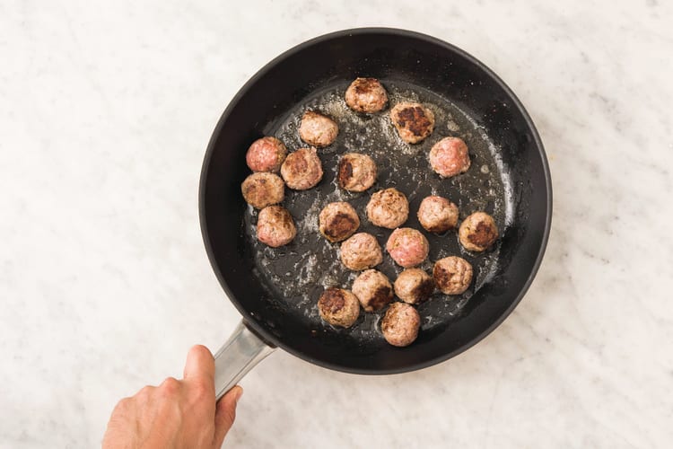 COOK THE PASTA & MEATBALLS