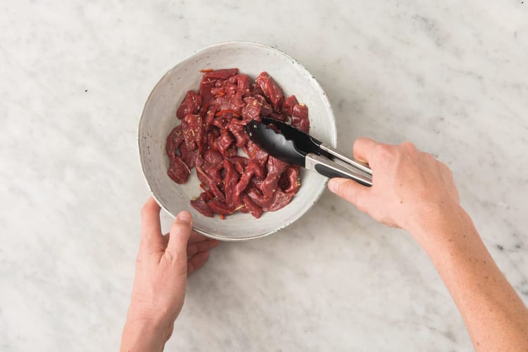 Marinate the beef