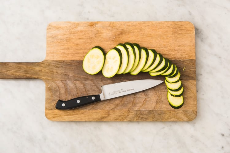 Preheat and Prep Zucchini