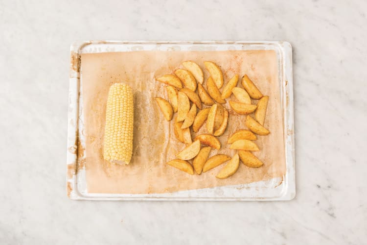 Bake the wedges & corn