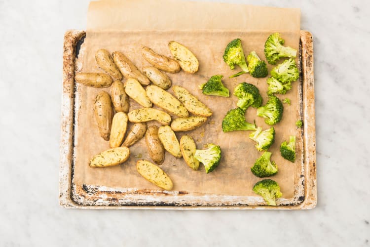 Roast Broccoli and Brown Shallot