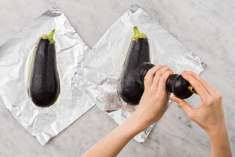 Préparer l'aubergine