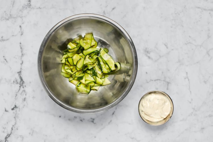 Marinate Zucchini and Make Aioli