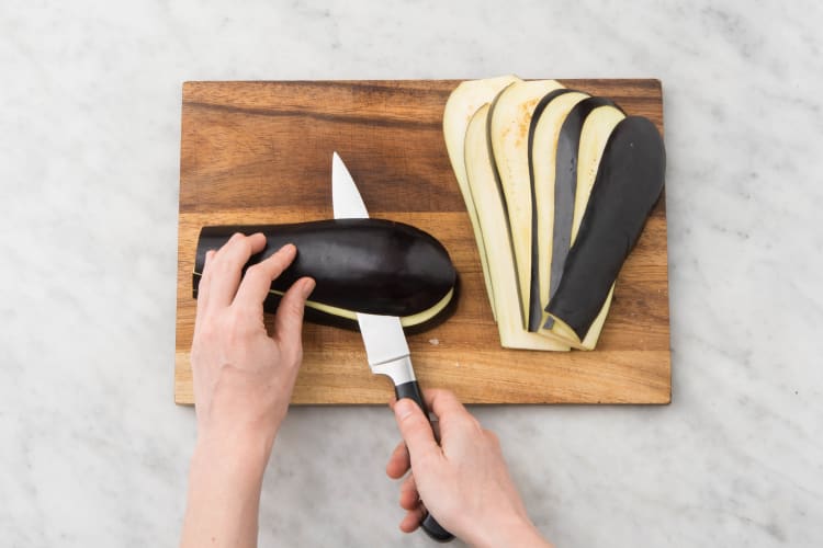 Couper l'aubergine