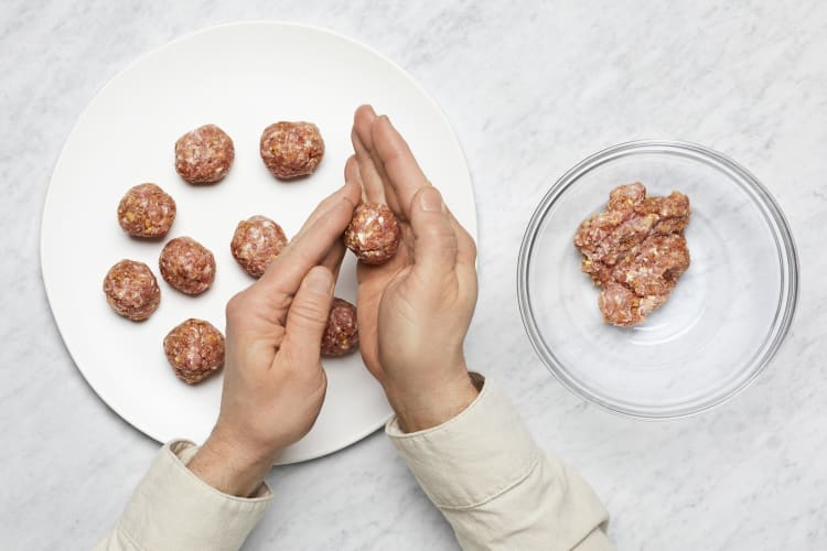 Form Meatballs and Cook Rice