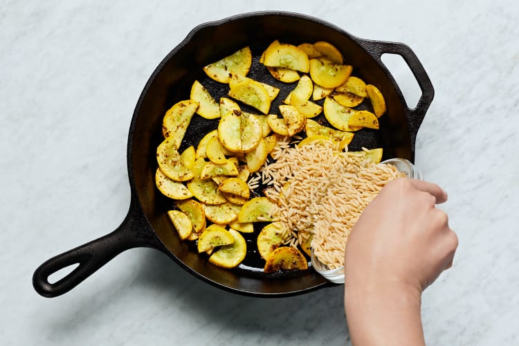 Cook Squash and Start Orzo