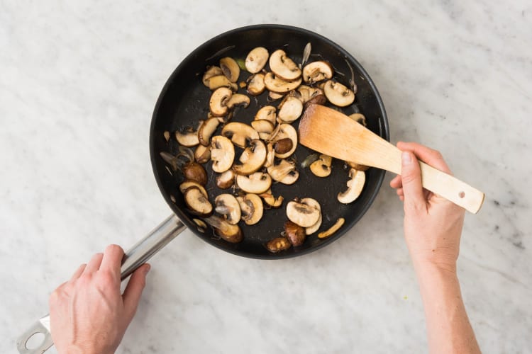 Cook Mushrooms and Shallot