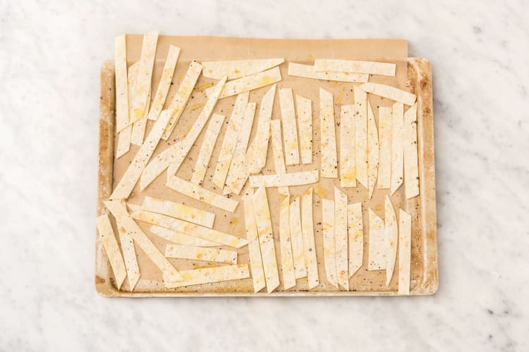 BAKE THE TORTILLA STRIPS