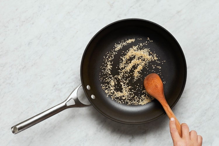 Cook Noodles and Toast Sesame Seeds