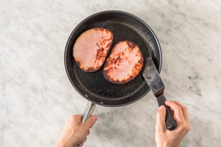 COOK HAM STEAKS