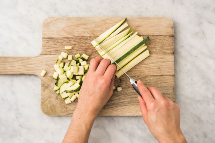 Courgette snijden