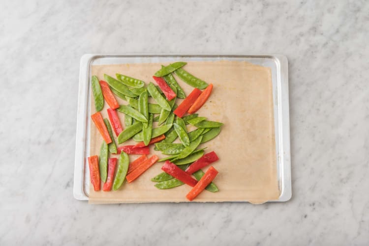 PREP VEGGIES & START CHICKEN