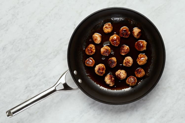 Simmer Sauce and Finish Meatballs